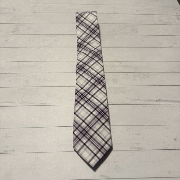 Express Necktie Lavender Purple Plaid Skinny Tie Mens 2.25” Wide MSRP $49.50 - Picture 3 of 10